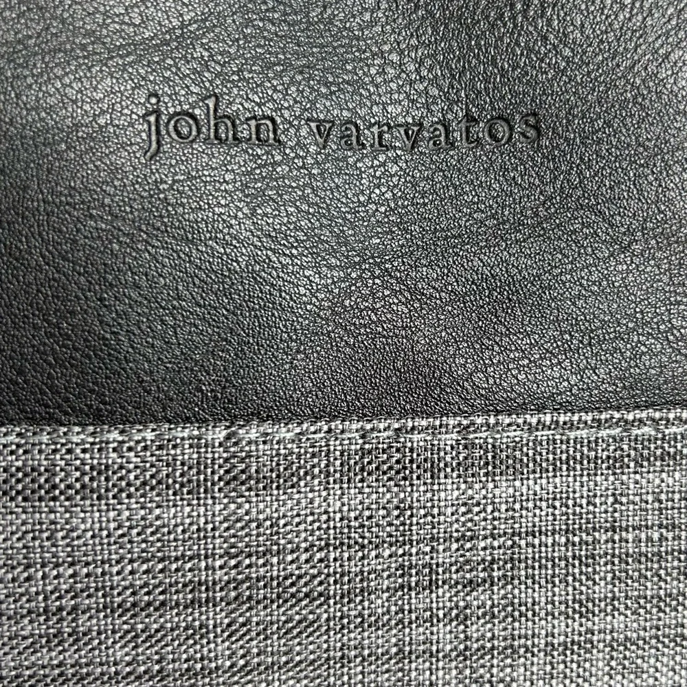 John Varvatos Weekender Gray Black Lightweight Vegan Travel Duffel Bag
